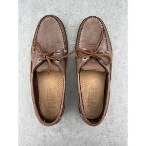 Sebago Docksides Men Schooner Brown Leather Boat Shoes Size 10 Preppy Old Money